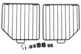 Mercedes W461 military-style headlight guard kit in semi-gloss black. All necessary hardware is included. Installation requires drilling.